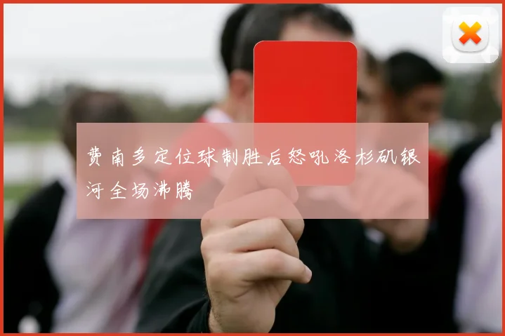 关于「费南多定位球制胜后怒吼洛杉矶银河全场沸腾」